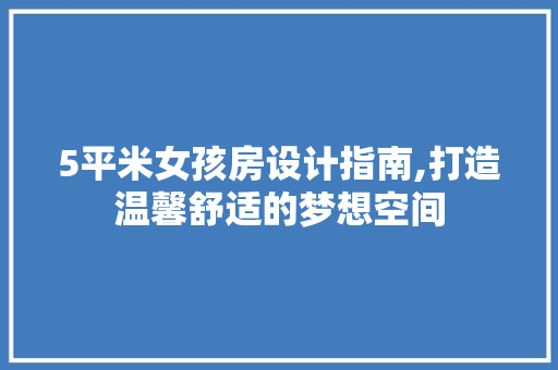5平米女孩房设计指南,打造温馨舒适的梦想空间