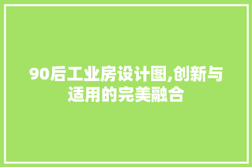 90后工业房设计图,创新与适用的完美融合
