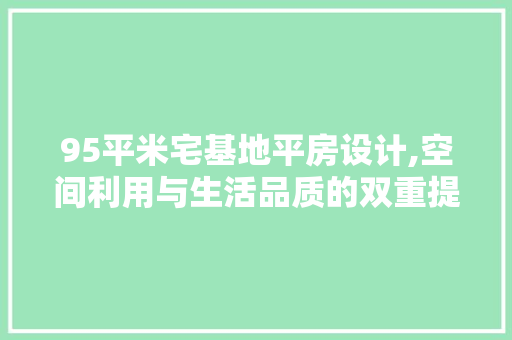 95平米宅基地平房设计,空间利用与生活品质的双重提升