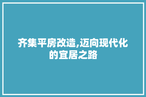 齐集平房改造,迈向现代化的宜居之路
