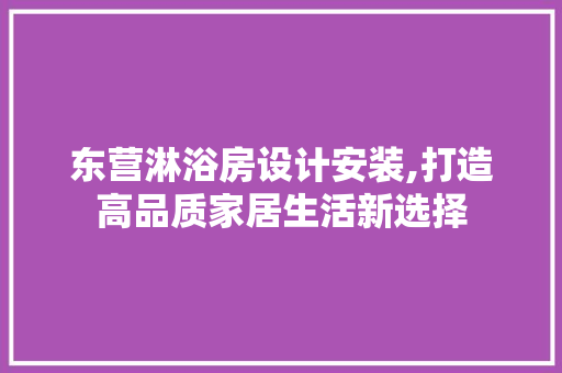 东营淋浴房设计安装,打造高品质家居生活新选择