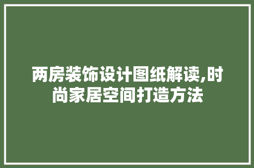 两房装饰设计图纸解读,时尚家居空间打造方法