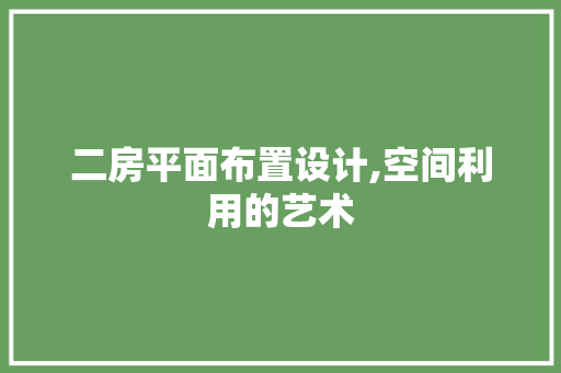 二房平面布置设计,空间利用的艺术