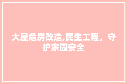大屋危房改造,民生工程，守护家园安全