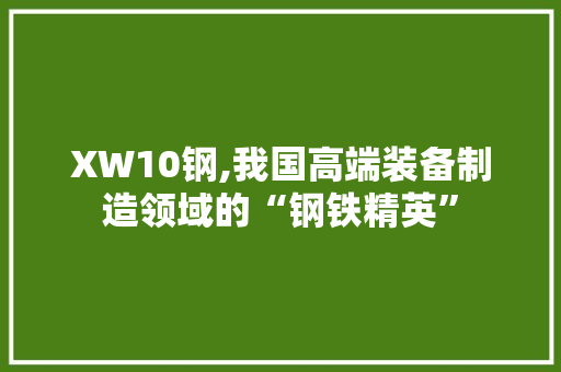 XW10钢,我国高端装备制造领域的“钢铁精英”