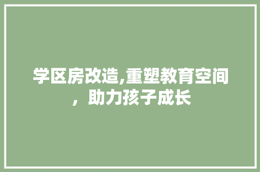 学区房改造,重塑教育空间，助力孩子成长