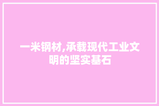 一米钢材,承载现代工业文明的坚实基石