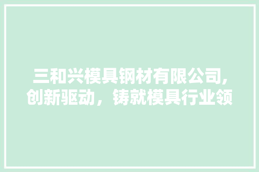 三和兴模具钢材有限公司,创新驱动，铸就模具行业领军企业