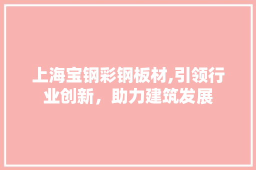 上海宝钢彩钢板材,引领行业创新，助力建筑发展