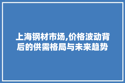 上海钢材市场,价格波动背后的供需格局与未来趋势