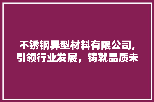不锈钢异型材料有限公司,引领行业发展，铸就品质未来