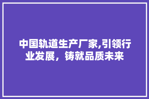 中国轨道生产厂家,引领行业发展，铸就品质未来