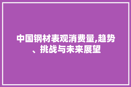 中国钢材表观消费量,趋势、挑战与未来展望