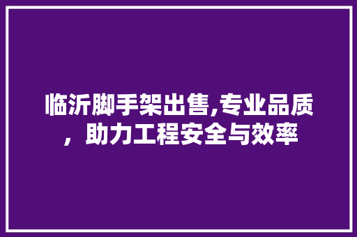 临沂脚手架出售,专业品质，助力工程安全与效率