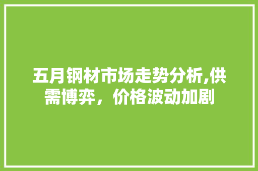 五月钢材市场走势分析,供需博弈，价格波动加剧