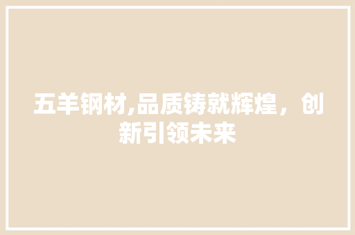 五羊钢材,品质铸就辉煌，创新引领未来