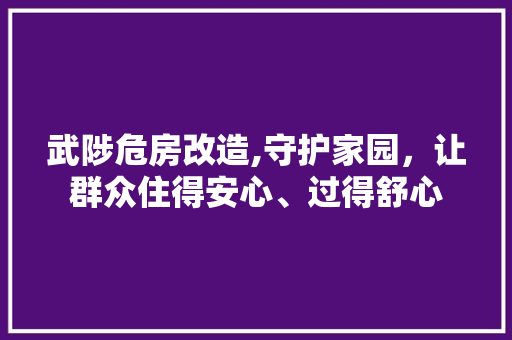 武陟危房改造,守护家园，让群众住得安心、过得舒心