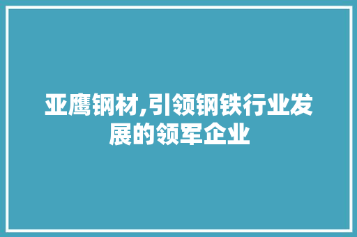 亚鹰钢材,引领钢铁行业发展的领军企业