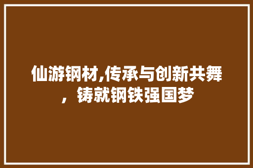 仙游钢材,传承与创新共舞，铸就钢铁强国梦