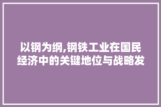 以钢为纲,钢铁工业在国民经济中的关键地位与战略发展