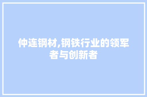 仲连钢材,钢铁行业的领军者与创新者