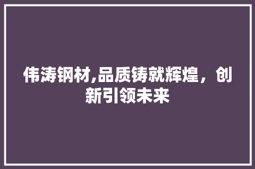 伟涛钢材,品质铸就辉煌，创新引领未来