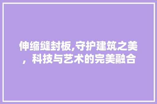 伸缩缝封板,守护建筑之美，科技与艺术的完美融合