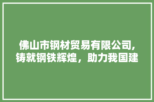 佛山市钢材贸易有限公司,铸就钢铁辉煌，助力我国建筑产业发展