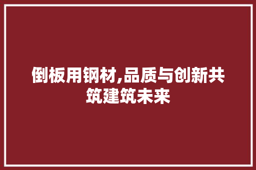 倒板用钢材,品质与创新共筑建筑未来