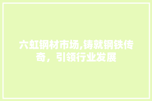 六虹钢材市场,铸就钢铁传奇，引领行业发展