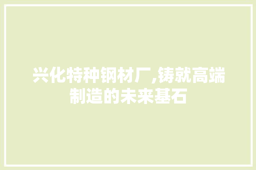兴化特种钢材厂,铸就高端制造的未来基石