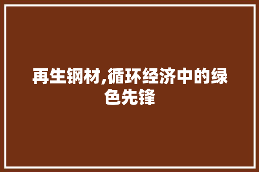 再生钢材,循环经济中的绿色先锋