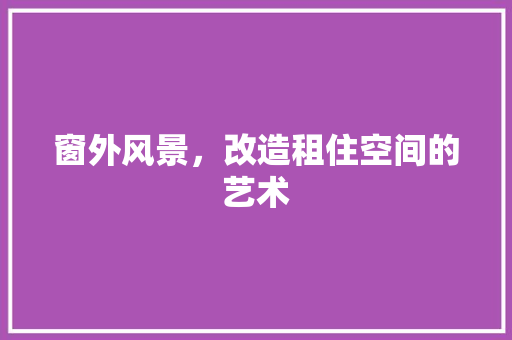 窗外风景，改造租住空间的艺术