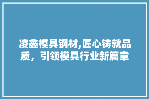 凌鑫模具钢材,匠心铸就品质，引领模具行业新篇章