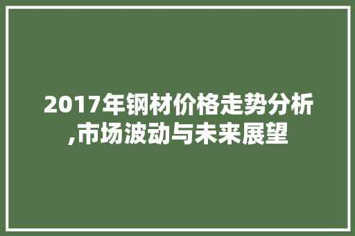 2017年钢材价格走势分析,市场波动与未来展望