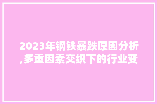 2023年钢铁暴跌原因分析,多重因素交织下的行业变局