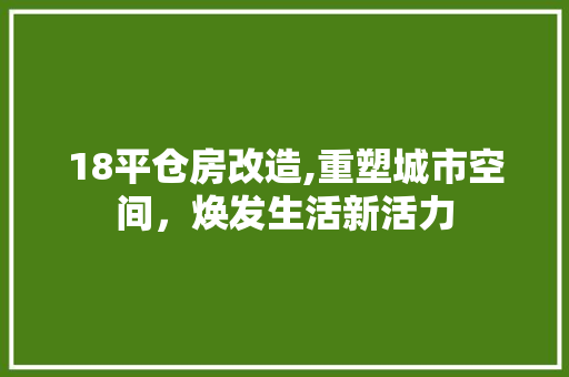 18平仓房改造,重塑城市空间，焕发生活新活力