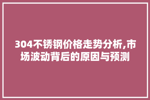 304不锈钢价格走势分析,市场波动背后的原因与预测