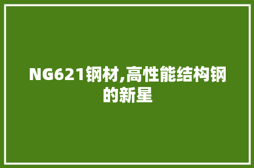 NG621钢材,高性能结构钢的新星