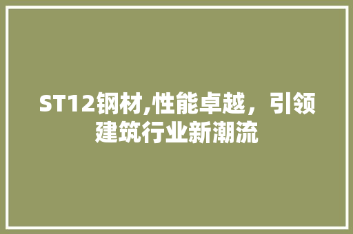 ST12钢材,性能卓越，引领建筑行业新潮流