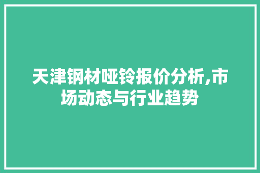 天津钢材哑铃报价分析,市场动态与行业趋势