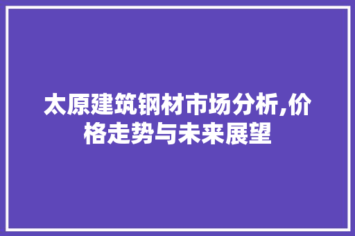 太原建筑钢材市场分析,价格走势与未来展望