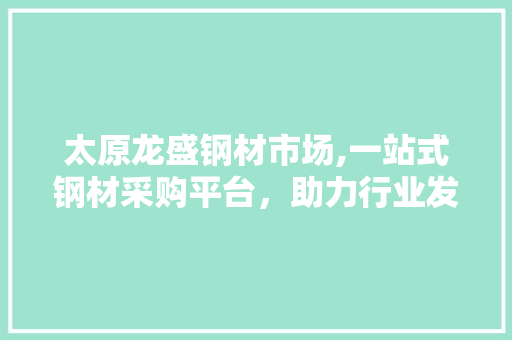 太原龙盛钢材市场,一站式钢材采购平台，助力行业发展