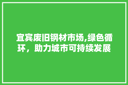 宜宾废旧钢材市场,绿色循环，助力城市可持续发展