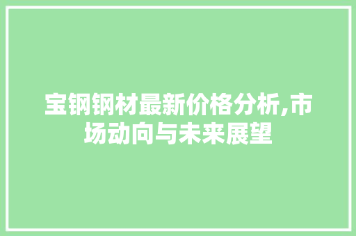 宝钢钢材最新价格分析,市场动向与未来展望