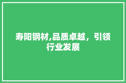 寿阳钢材,品质卓越，引领行业发展