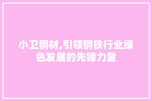 小卫钢材,引领钢铁行业绿色发展的先锋力量
