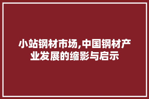 小站钢材市场,中国钢材产业发展的缩影与启示