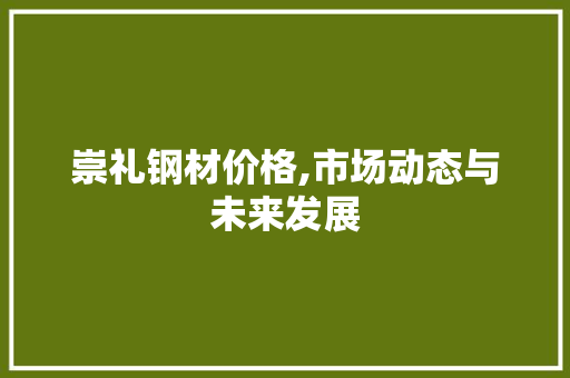 崇礼钢材价格,市场动态与未来发展