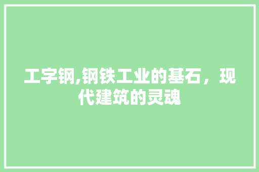 工字钢,钢铁工业的基石，现代建筑的灵魂